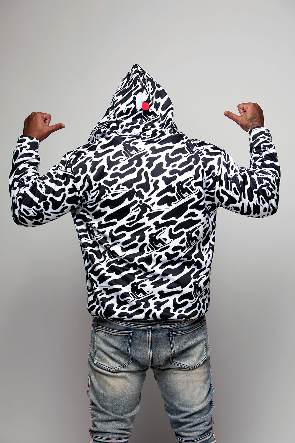 BeastMode Black & White Camo Jacket with Hood