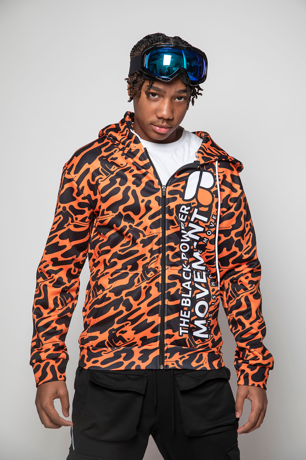 BeastMode Orange & Black Camo Jacket with Hood