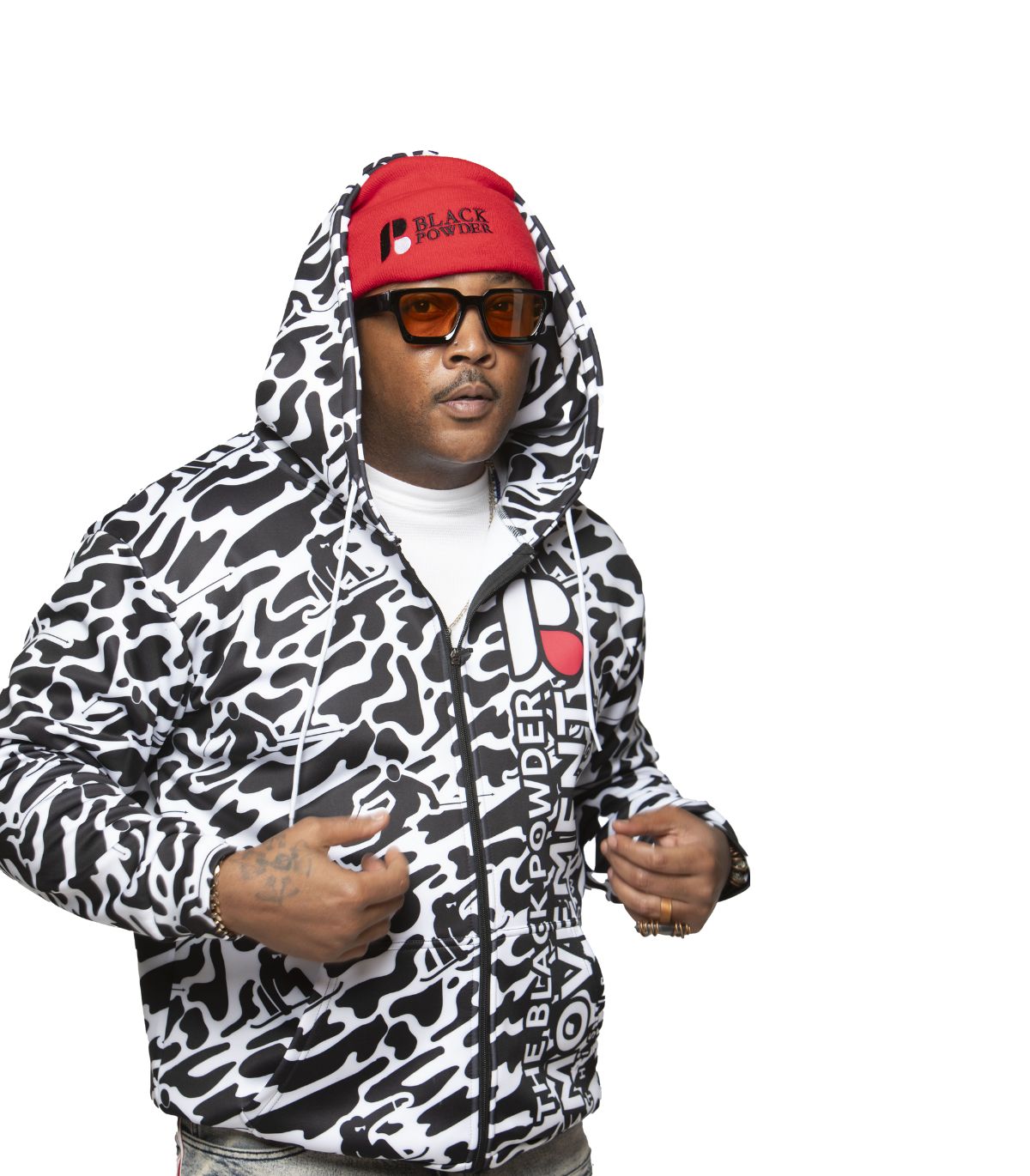 BeastMode Black & White Camo Jacket with Hood