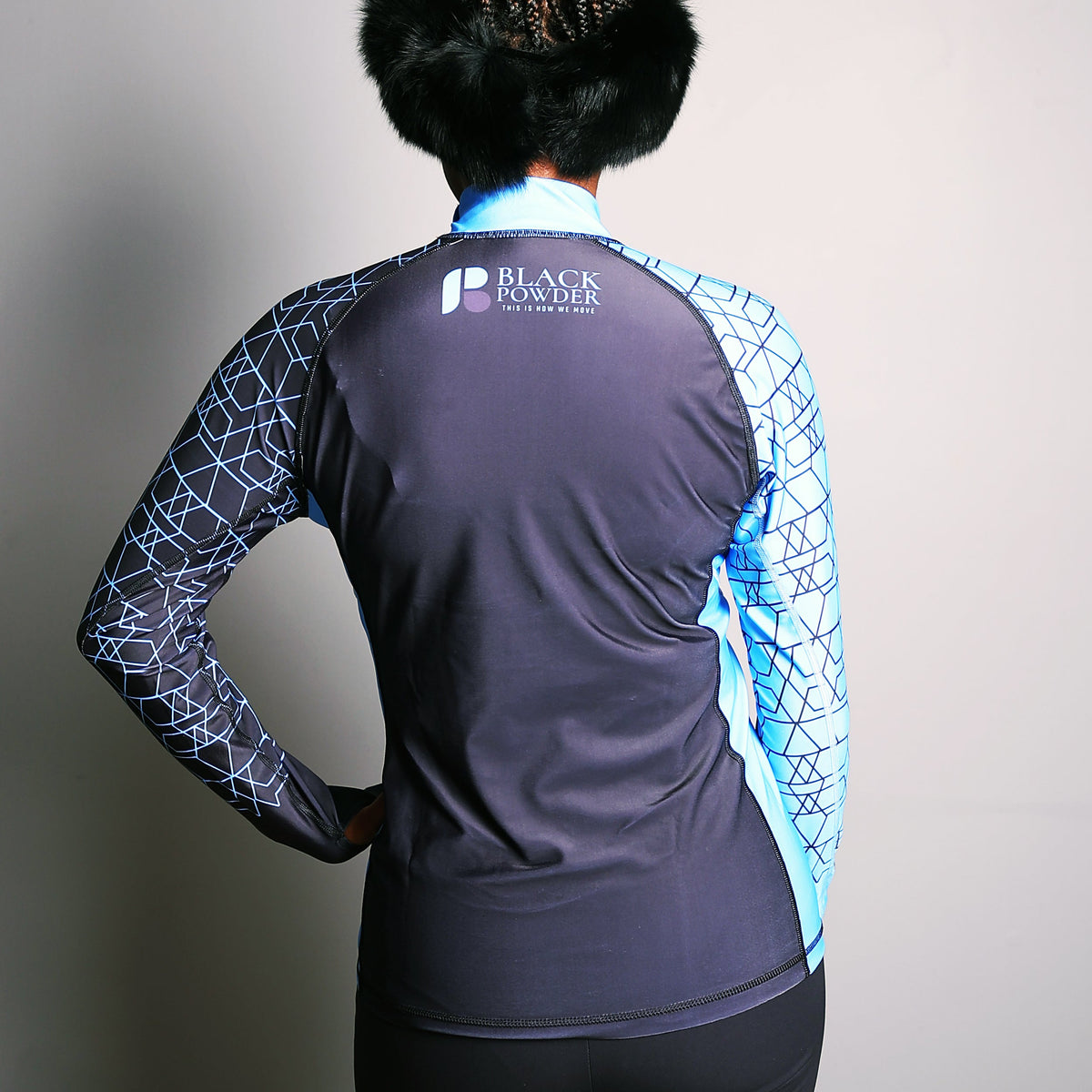 Black Powder Blue Diamond Long-Sleeve Shirt